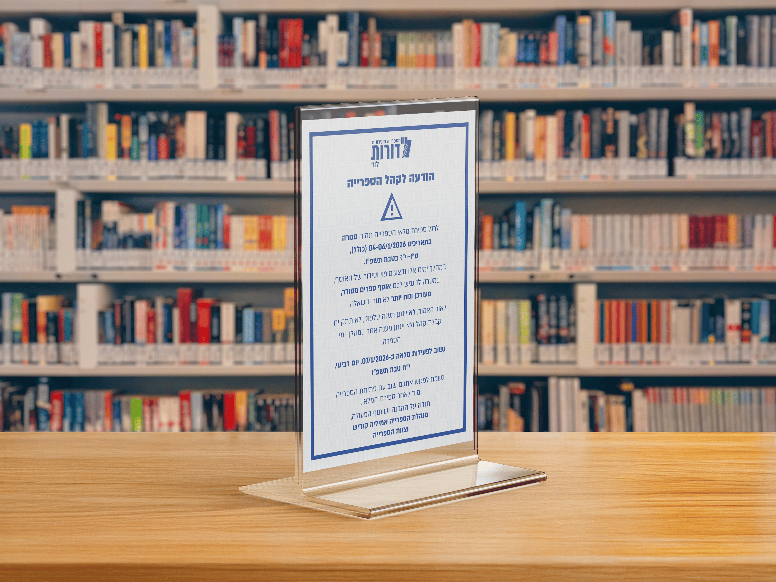 mockup of an notice page